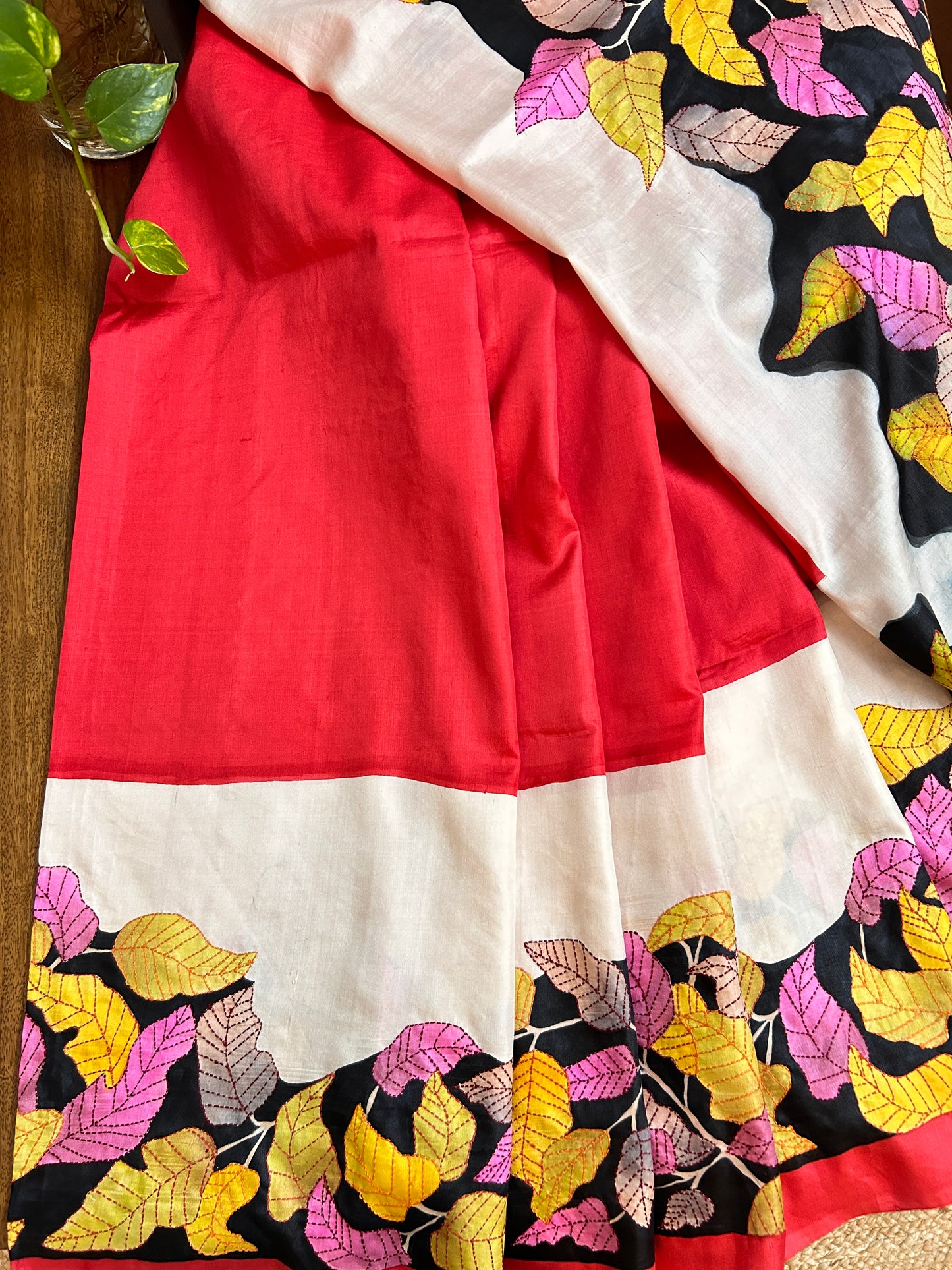 Handcrafted Saree: A Fusion of Painting and Embroidery