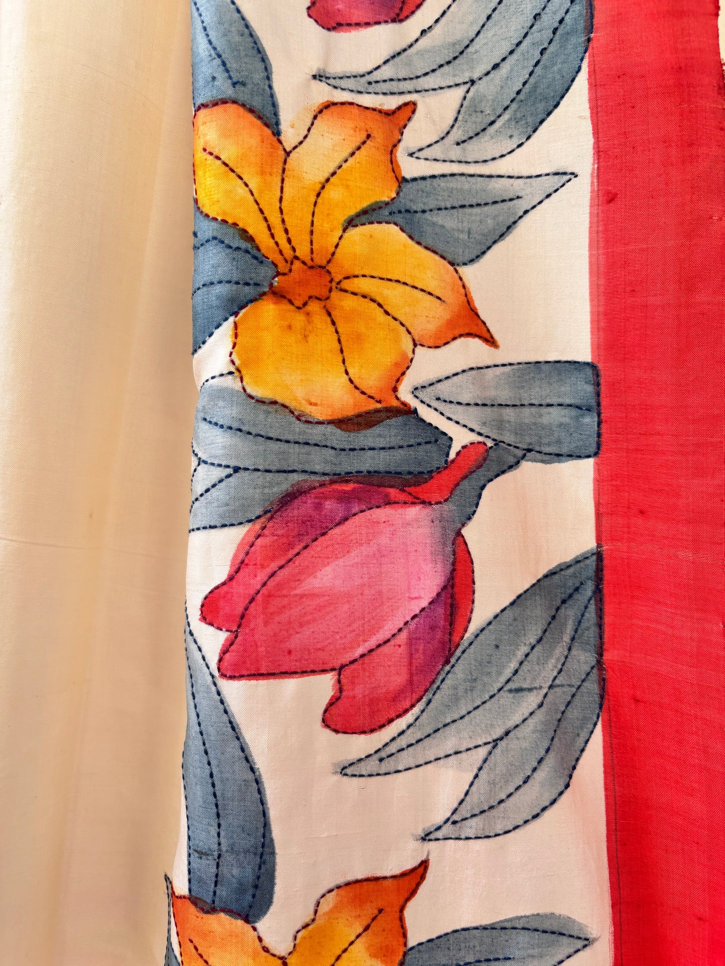 Handcrafted Saree: A Fusion of Painting and Hand Embroidery