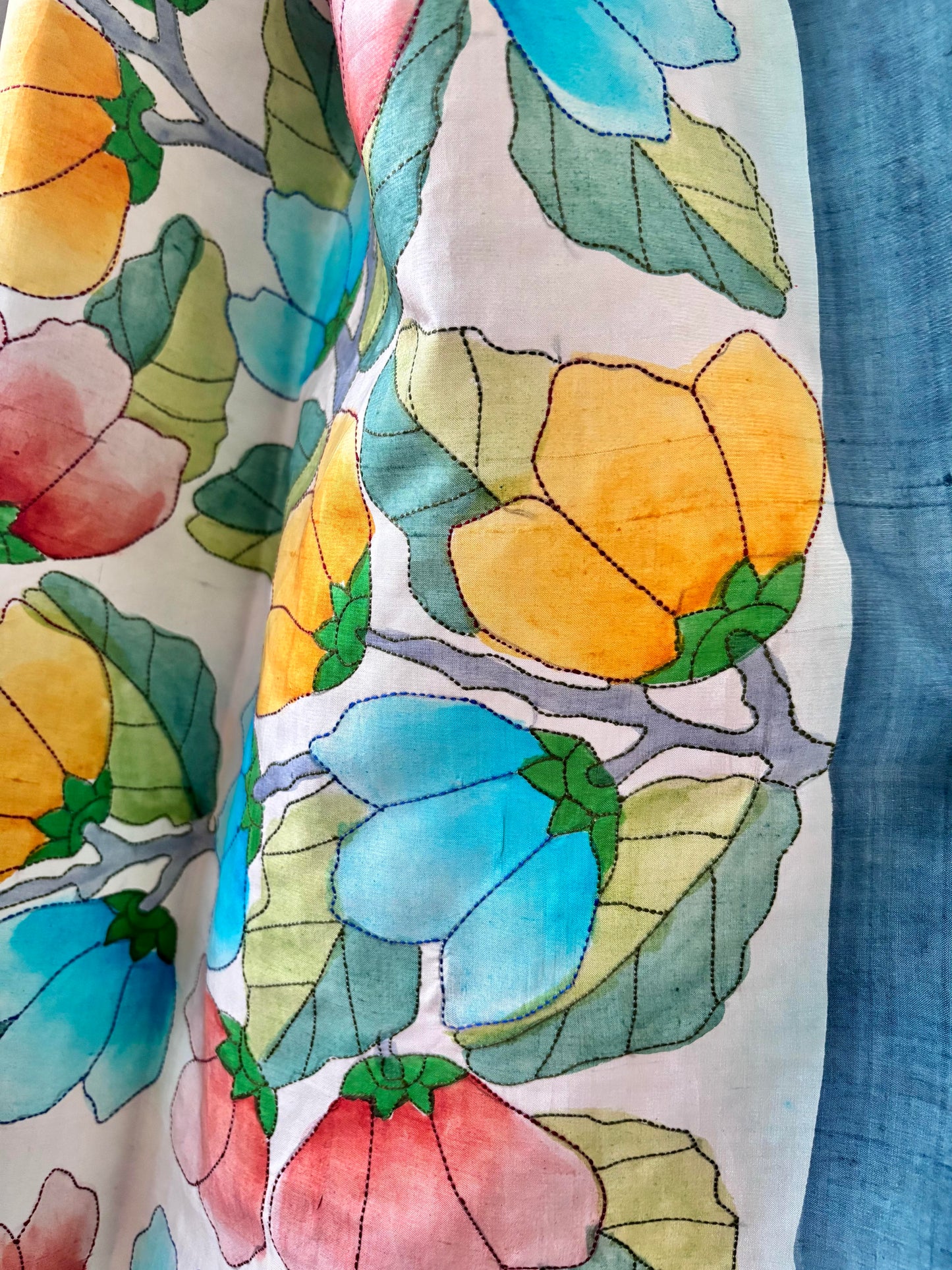 Handcrafted Saree: A Fusion of Painting and Hand Embroidery