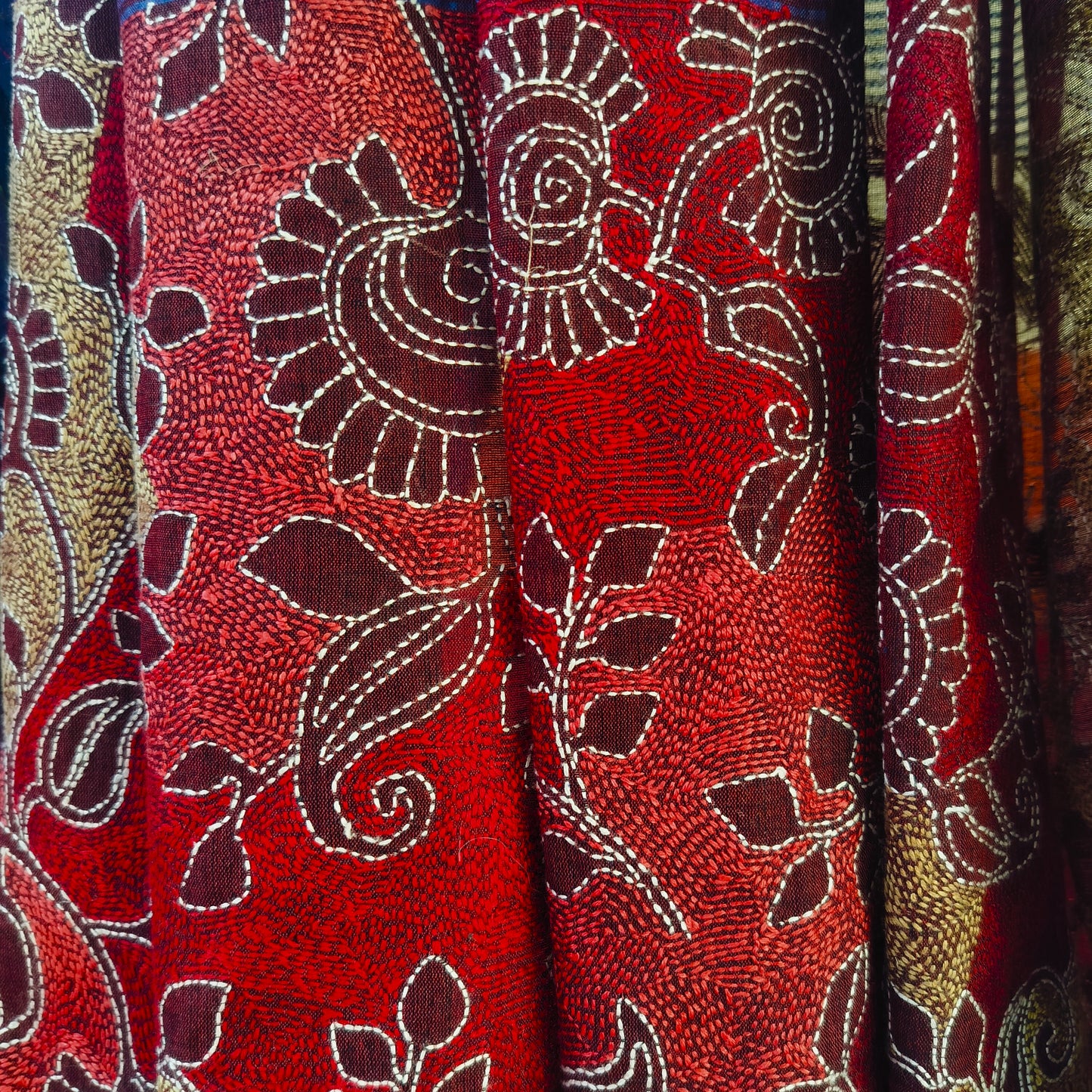 Handcrafted Kantha Saree: Reverse Kantha Delight