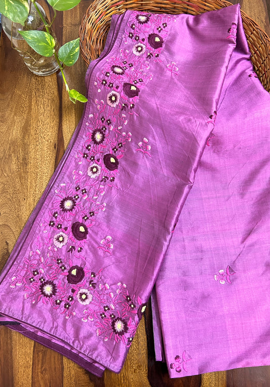 Handcrafted Parsi Embroidery Saree: Hand embroidered Parsi