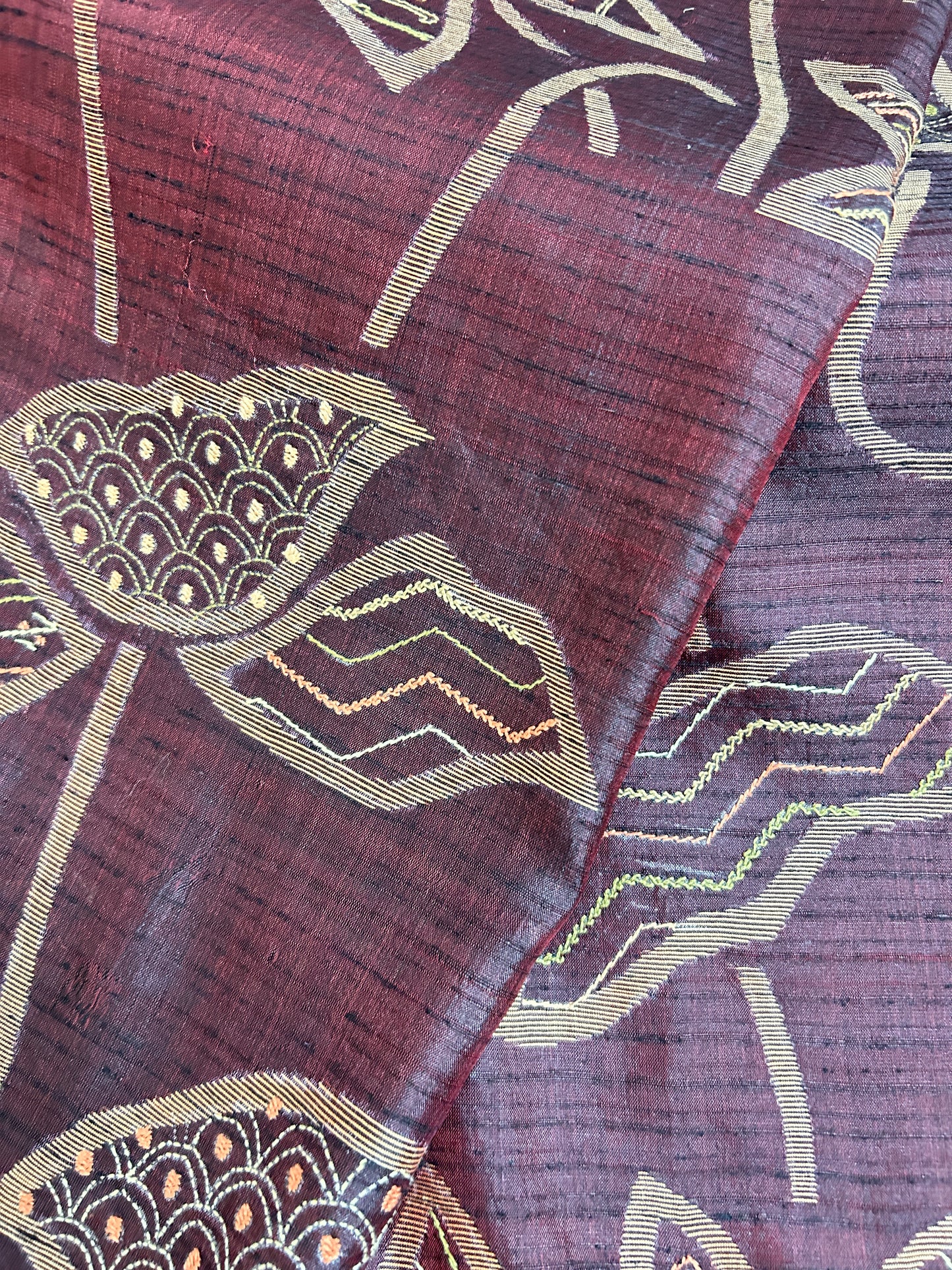 Handcrafted Kantha Saree: Contemporary Jamdani with Kantha