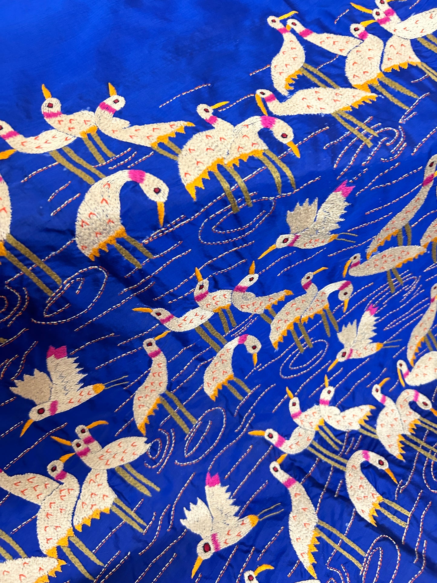 Handcrafted Kantha Saree: A Fusion of Parsi and Kantha Hand Embroidery